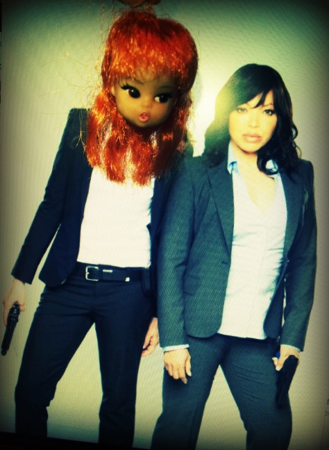 Me and Tisha hunting fugitives and returning furniture. Don't mess with us.